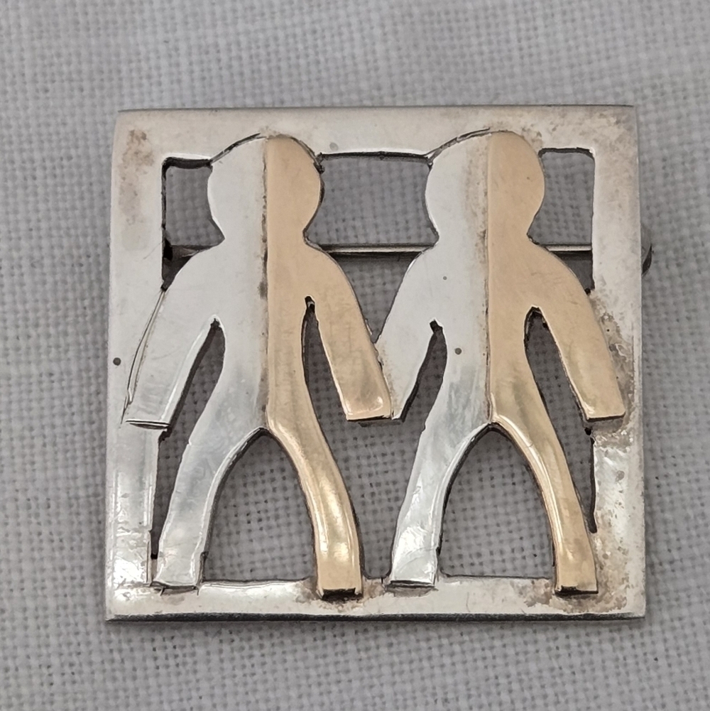 Brooch 925 & 14k Gold